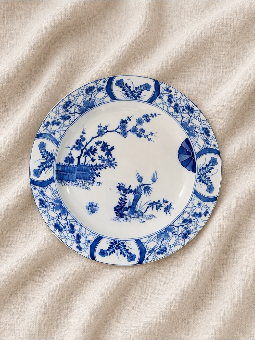 Antique Creil et Montereau Large Faience Bowl | Japon Pattern | Transferware